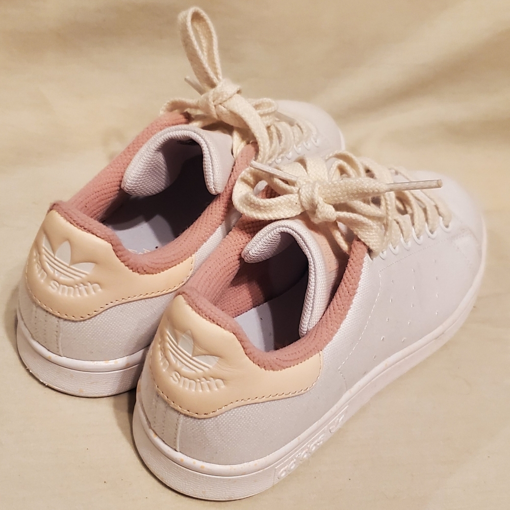 Adidas Stan Smith White and Pink Shoes
